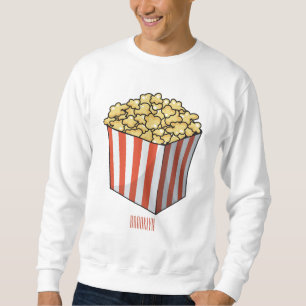 Popcorn-tecknad, illustration lång ärmad tröja