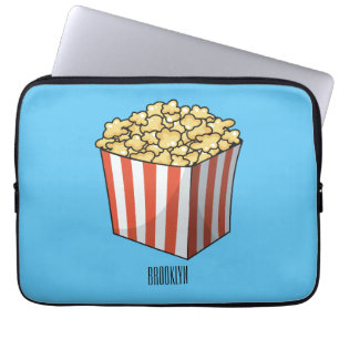 Popcorn-tecknad, illustration laptop fodral