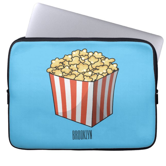 Popcorn-tecknad, illustration laptop fodral (Framsidan)