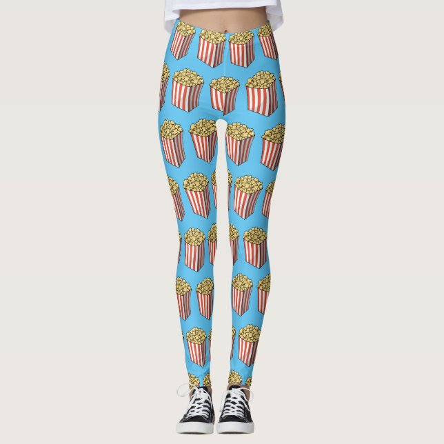 Popcorn-tecknad, illustration leggings (Framsida)