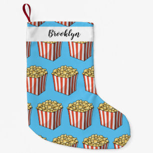 Popcorn-tecknad, illustration liten julstrumpa