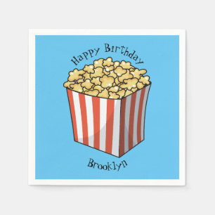 Popcorn-tecknad, illustration pappersservett