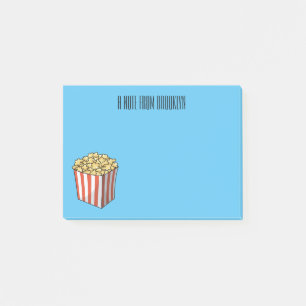Popcorn-tecknad, illustration post-it block