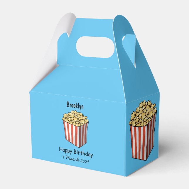 Popcorn-tecknad, illustration presentaskar (Framsidan Sidan)