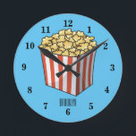 Popcorn-tecknad, illustration rund klocka<br><div class="desc">Popcorn-tecknad,  illustration</div>
