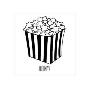 Popcorn-tecknad, illustration stämpel