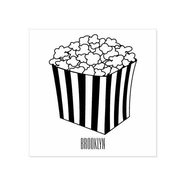 Popcorn-tecknad, illustration stämpel (Tryck)