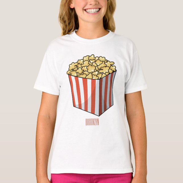 Popcorn-tecknad, illustration t shirt (Framsida)
