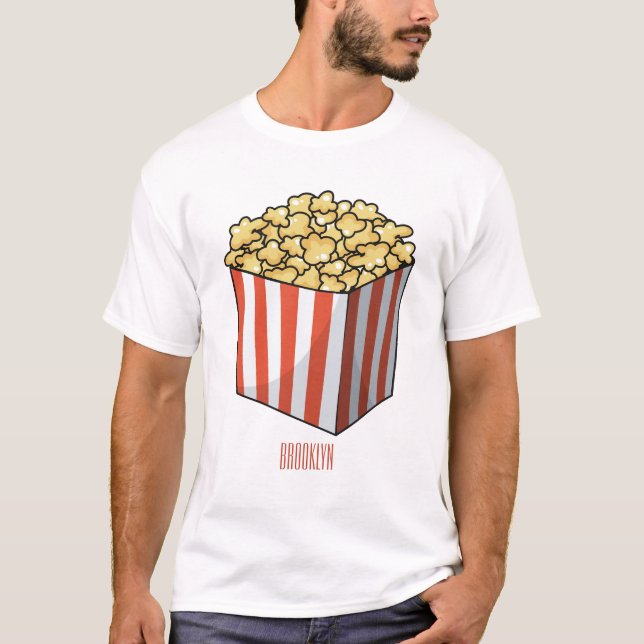 Popcorn-tecknad, illustration t shirt (Framsida)