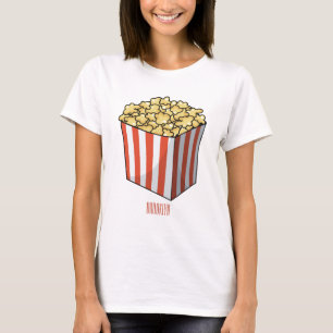 Popcorn-tecknad, illustration t shirt