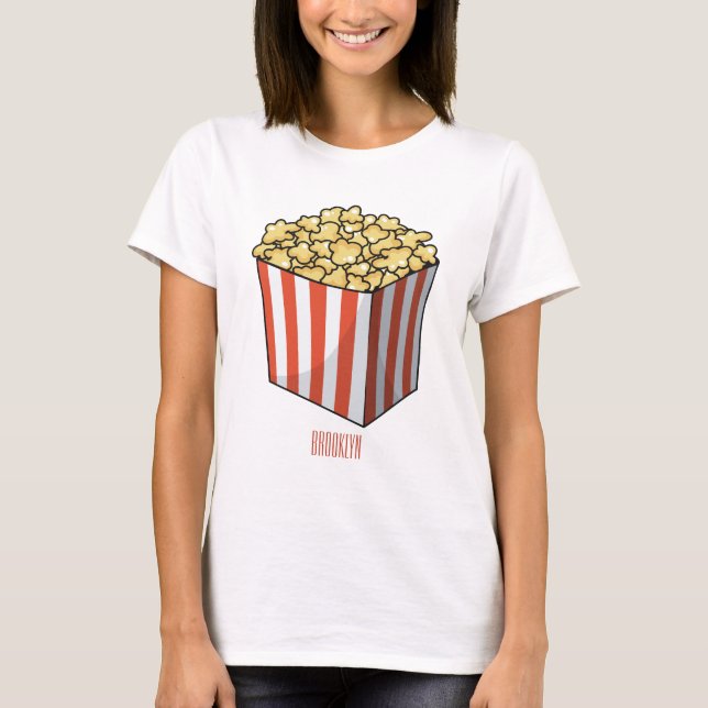 Popcorn-tecknad, illustration t shirt (Framsida)