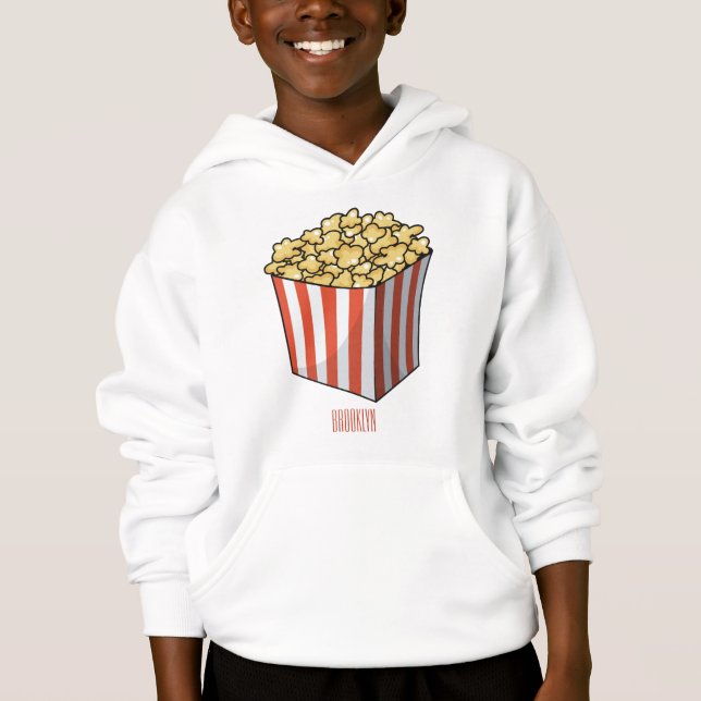 Popcorn-tecknad, illustration t shirt (Framsida)