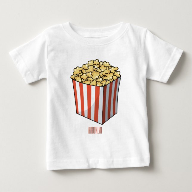 Popcorn-tecknad, illustration t shirt (Framsida)