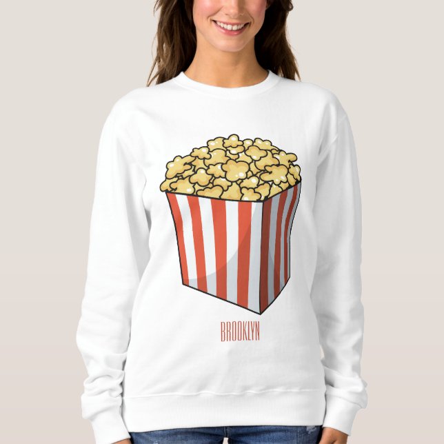 Popcorn-tecknad, illustration t shirt (Framsida)