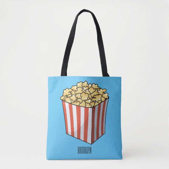 Popcorn-tecknad, illustration tygkasse (Framsida)