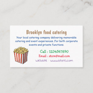 Popcorn-tecknad, illustration visitkort