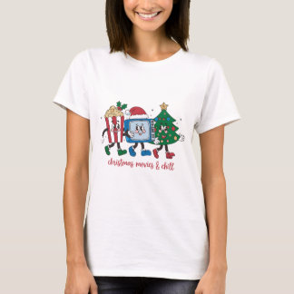 Popcorn, Telly, Träd, julgran och Chill T Shirt