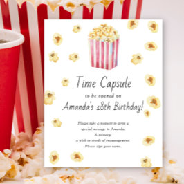 Popcorn Time Capsule 1:a födelsedag könsneutral Poster