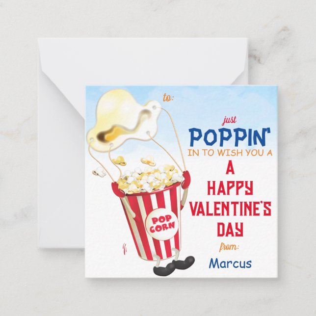 Popcorn Valentine Anteckningskort (Framsida)