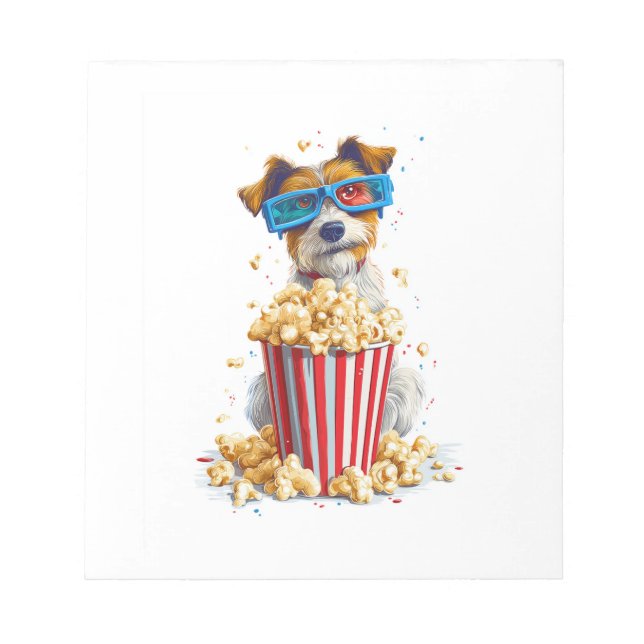 Popcorn Valp � Filmkväll Hund Anteckningsblock (Framsida)