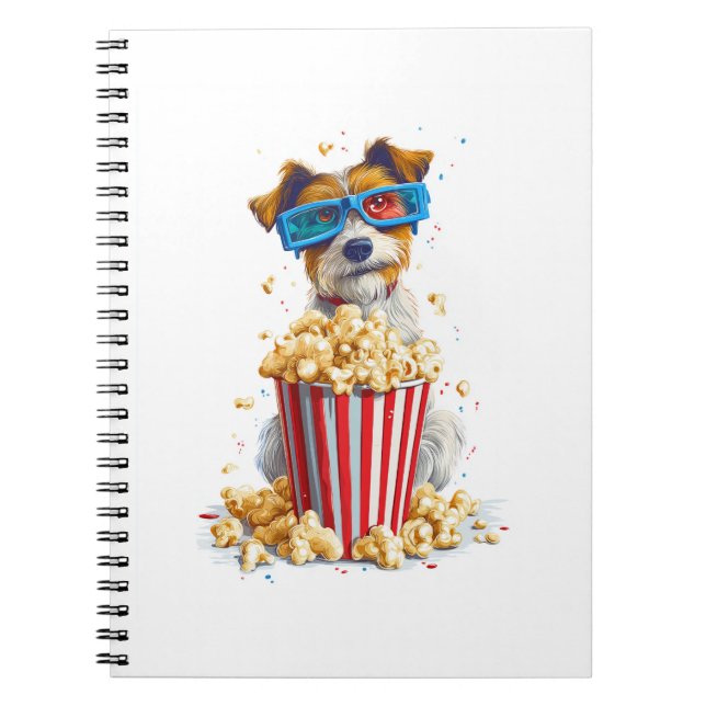 Popcorn Valp � Filmnatt Hund Anteckningsbok (Framsidan)