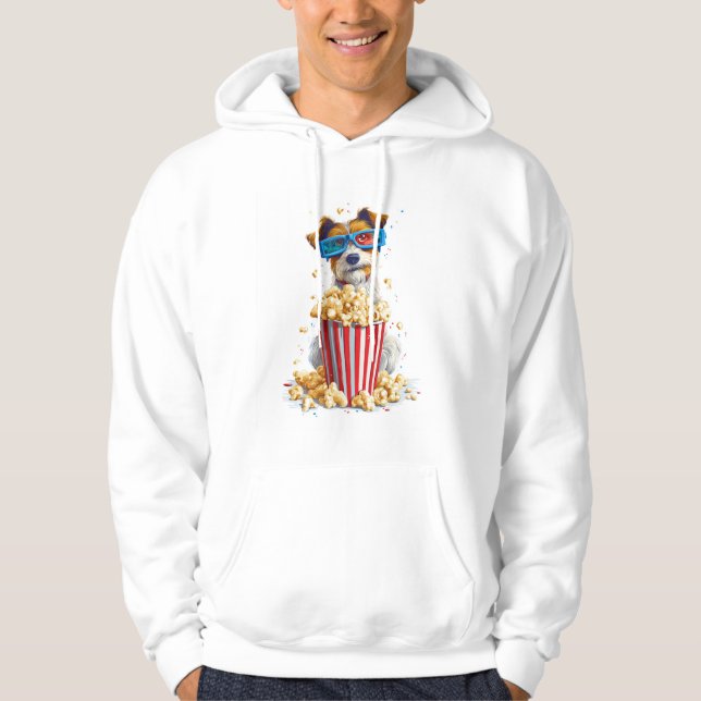 Popcorn Valp � Filmnatt Hund Hoodie (Framsida)