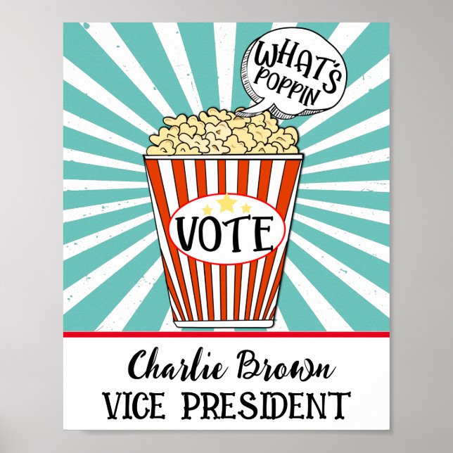 Popcorn Vote-Roligt School Poster (Framsidan)