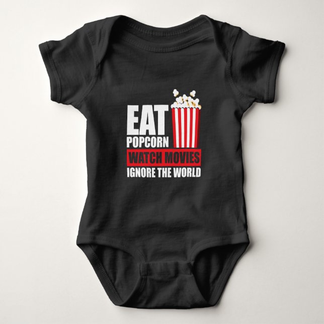 Popcorn Watch Movie Ignore World Cinema T Shirt (Framsida)