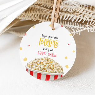 Popcorn Welcome Back to school Round Favor Tagors Gåvor Etiketter
