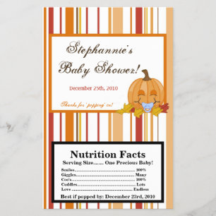 Popcorn Wrapper Autumn Fall Pumpkin Baby Flygblad