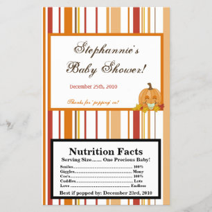 Popcorn Wrapper Autumn Fall Pumpkin Baby Flygblad