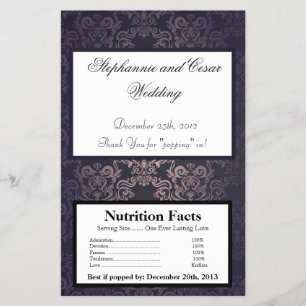 Popcorn Wrapper Deep Lila Damask Flygblad