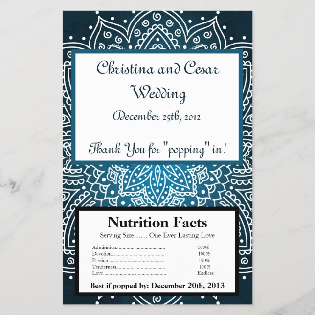 Popcorn Wrapper Deep Moroccan Blue Flygblad (Framsidan)