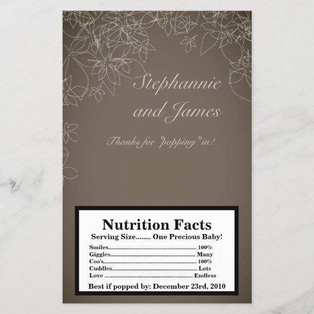 Popcorn Wrapper Hösthösten för mikrovågen Blommigt Flygblad (Framsidan)