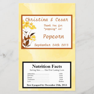 Popcorn Wrapper Mustard Gult Poppy Flo Flygblad