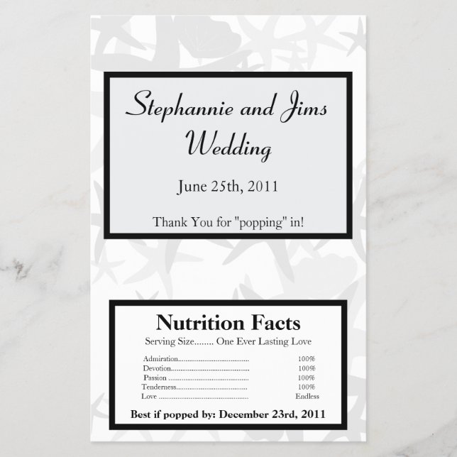 Popcorn Wrapper Summer Kärlek och Snäckor Flygblad (Framsidan)