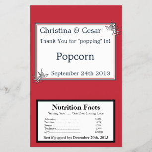 Popcorn Wrapper White Dove Red Blue R Flygblad