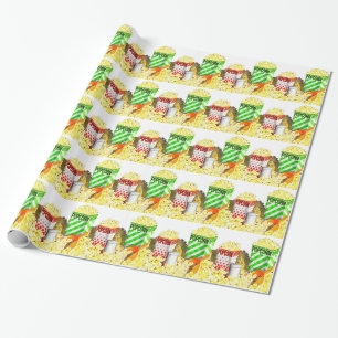 Popcornälskare som slår in papper presentpapper