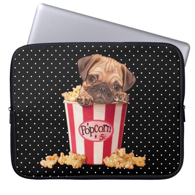 Popcornmops Laptop Fodral (Framsidan)