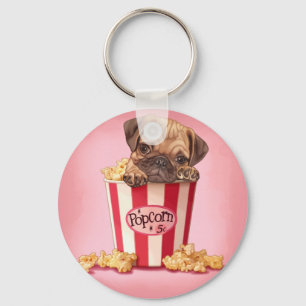 Popcornmops Nyckelring