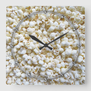 Popcornstrukturfotografi Fyrkantig Klocka