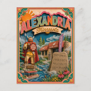 PopCut stater Alexandria Minnesota Papperskonst Vykort