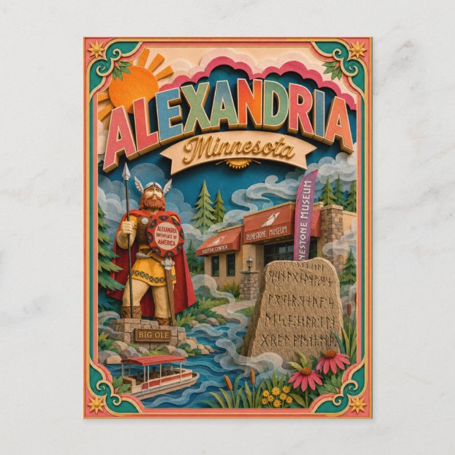 PopCut stater Alexandria Minnesota Papperskonst Vykort (Framsida)