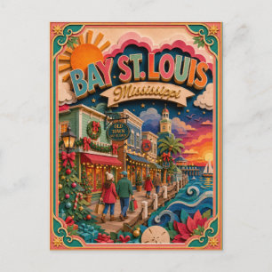 PopCut stater Bay St. Louis Mississippi Papperskon Vykort