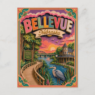 PopCut stater Bellevue Nebraska Papperskonst Vykort