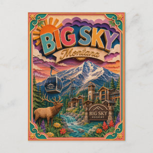 PopCut stater Big Sky Montana Papperskonst Vykort