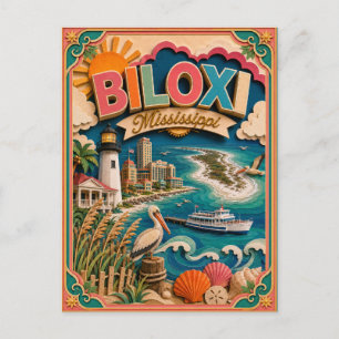 PopCut stater Biloxi Mississippi Papperskonst Vykort