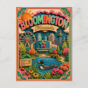 PopCut stater Bloomington Minnesota Papperskonst Vykort