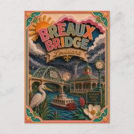 PopCut stater Breaux Bridge Louisiana Papperskonst Vykort