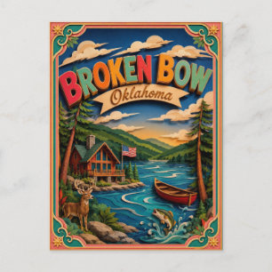 PopCut stater Broken Bow Oklahoma Papperskonst Vykort